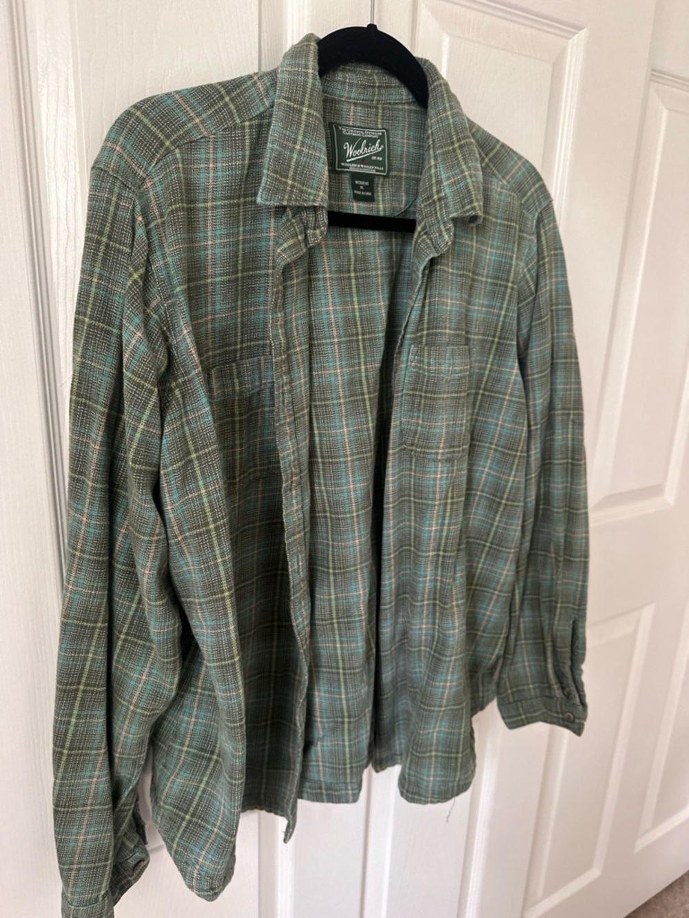 Woolrich Womens XL Flannel- green